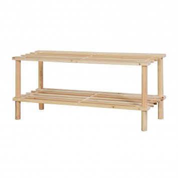Schuhregal 2 Ebenen Anea Holz Natur
