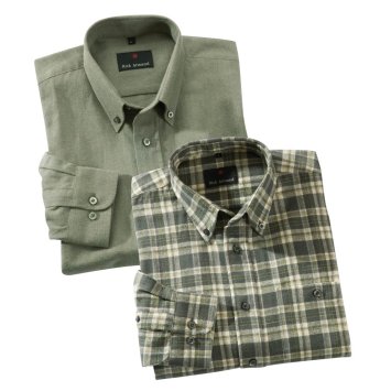 Baumwoll-Flanellhemd 2er Set
