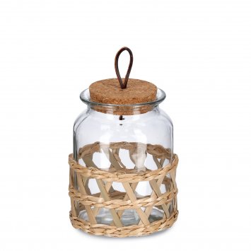 Vorratsglas Glas, Strohgeflecht