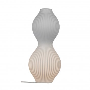 Tischlampe Keramik weiß mit Rillen 18 x 40 cm