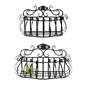 Wandkörbe 2er-Set aus Metall Schwarz