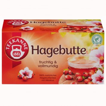 Teekanne Hagebutte einzeln kuvertiert fruchtig und vollmundig 70g