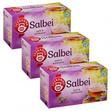 Teekanne natürlicher Salbeitee 20 Doppelkammerbeutel 30g 3er Pack