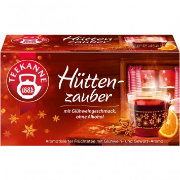 Teekanne Hüttenzauber Früchtetee mit Glühwein und Gewürz Geschmack 50g