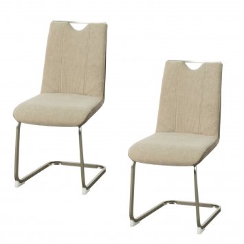 Schwingstuhl Taupe/Cord 2er Set Emrys