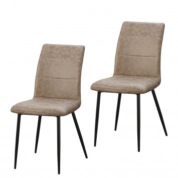 Esszimmerstuhl 2er Set Antikhellbraun Vasile