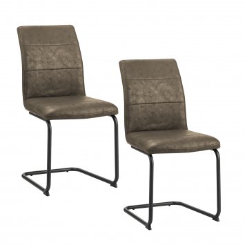 Schwingstuhl Antikhellbraun 2er Set Enie