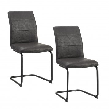 Schwingstuhl Antikanthrazit 2er Set Enie