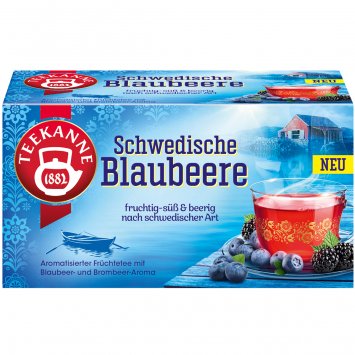 Teekanne Schwedische Blaubeere fruchtig süßer Früchtetee 45g