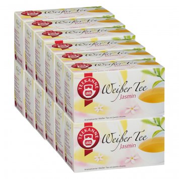 Teekanne Weißer Tee Jasmin mild mit natürlichem Aroma 25g 12er Pack