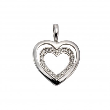 Anhänger Gold 585 Herz-Motiv mit 26 Brillanten zus. 0,11ct.