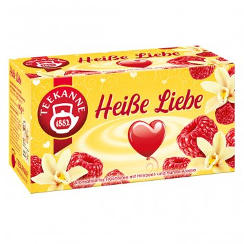 Teekanne Heiße Liebe mit feinem Himbeer und cremigem Vanillearoma 45g