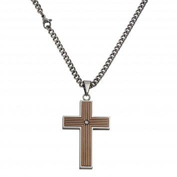 Anhänger mit Kette Edelstahl Kreuz
