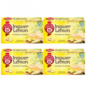Teekanne Ingwer Lemon Ingwertee mit spritziger Zitrone 35g 4er Pack