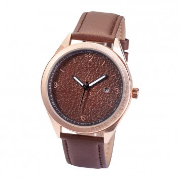 Armbanduhr mit Leder-Zifferblatt