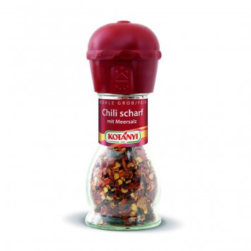 Kotanyi Chili mit Meersalz Mischung Mühle Achtung scharf 34g