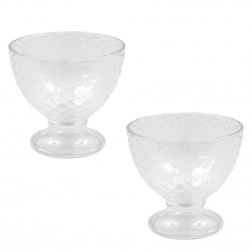 Eisbecher 2er Set Kunststoff mit Blaseneffekt