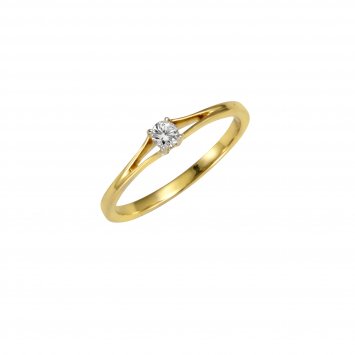 Ring Gold 585 zweifarbig mit Brillant 0,10ct.