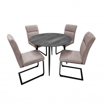 Sitzgruppe Liron Tisch und 4 Schwingstühle Cappurro