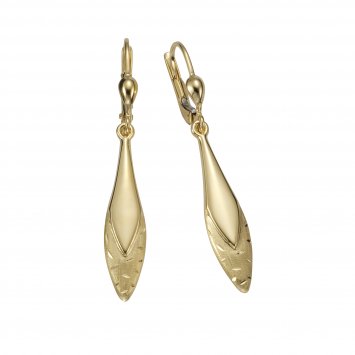 Ohrringe 375 Gold glanz matt diamantiert