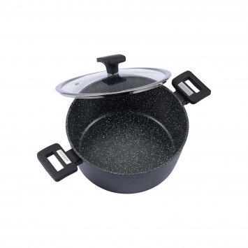 Bratentopf mit Deckel Marble Black 20 cm