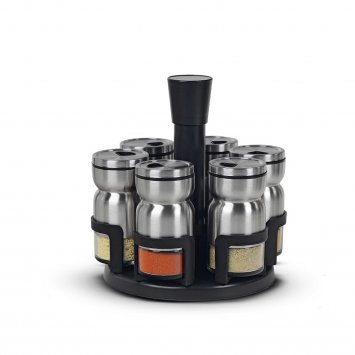 Gewürzständer 7 teiliges Set Silber 6 Gläser 1 Ständer