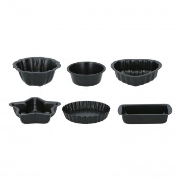 Backförmchen-Set 6-teilig Metall
