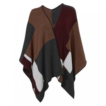 Poncho im Patchwork-Look