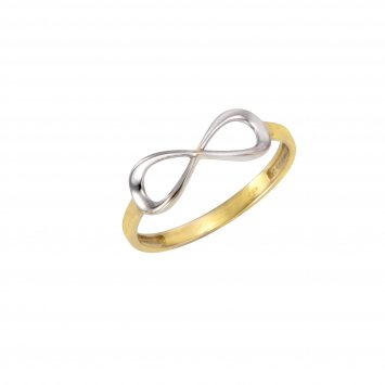 Ring Gold 375 zweifarbig mit Unendlichkeits-Motiv