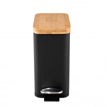 Pedalmülleimer Modern 5 Liter Schwarz Natur