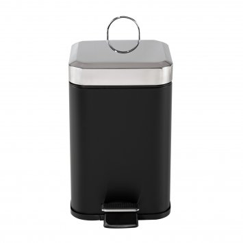 Treteimer eckig Jannik 3 Liter Schwarz Silber