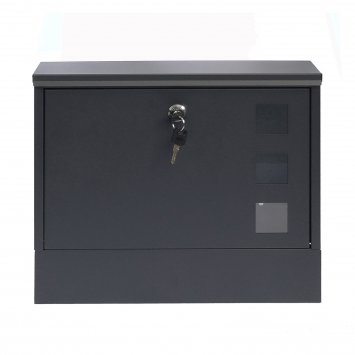 Briefkasten Amin Schwarz modern mit Zeitungsfach