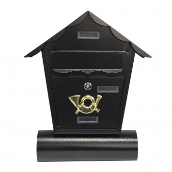 Briefkasten Amin Schwarz mit Zeitungsrolle