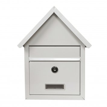 Briefkasten Amin Weiß mit Spitzdach