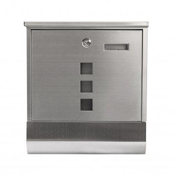 Briefkasten Amin Edelstahl mit Zeitungsrolle