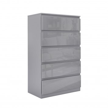 Kommode Kenji 5 Schubladen Hochglanz