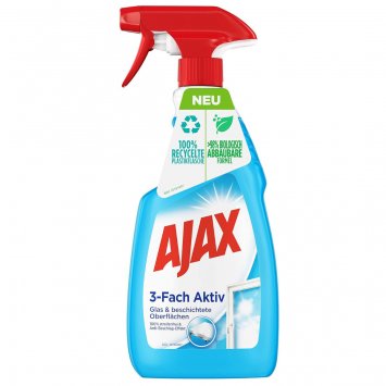Ajax Glasreiniger 3 Fach Aktiv Antistreifen Anti Schmutz 500ml