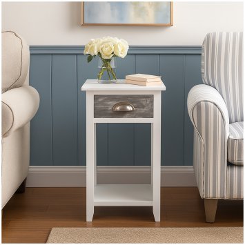 Beistelltisch mit Schublade und Ablagefach praktisches und stilvolles Möbelstück