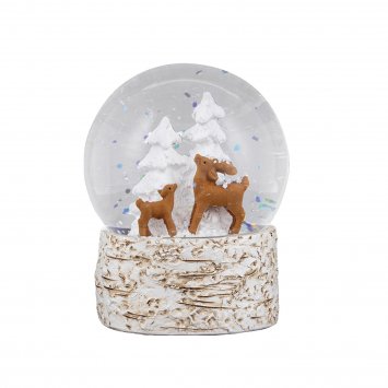 Schneekugel Rehfamilie