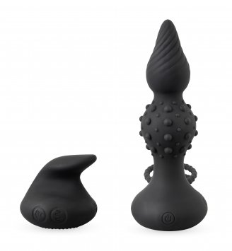 vibrierender Analplug RC Butt Plug with Cock & Ball Rings