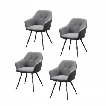 Esszimmerstuhl 4er Set Anthrazit/Grau Joschka