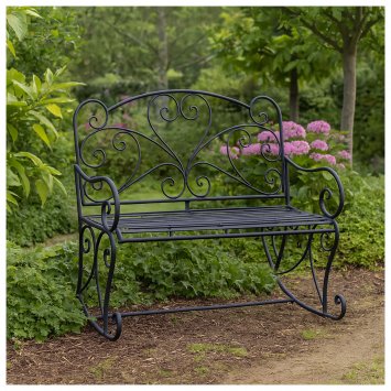 Nostalgische Garten-Schaukelbank aus Metall