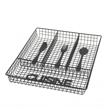 Besteckkasten aus schwarzem Metalldraht