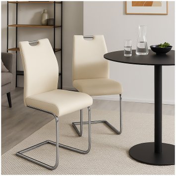 Esszimmerstuhl 2er Set Cremeweiß Nelly