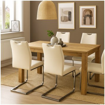 Esszimmerstuhl 4er Set Cremeweiß Nelly