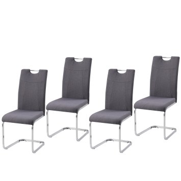 Esszimmerstuhl 4er Set Grau Webstoff Kelly C