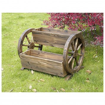 Blumenkasten mit 2 Pflanzgefäßen Rustikal