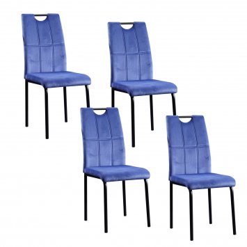 Esszimmerstuhl Denton Samt Blau 4er-Set