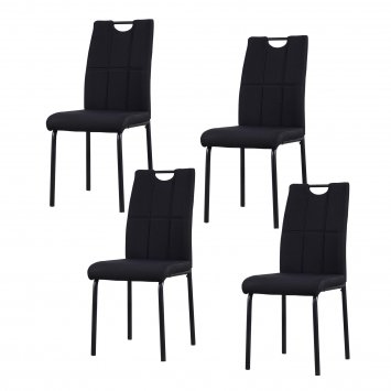 Esszimmerstuhl Denton Webstoff Schwarz 4er-Set