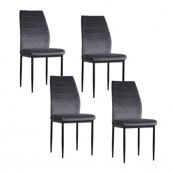Esszimmerstuhl Madison Samt Grau 4er-Set